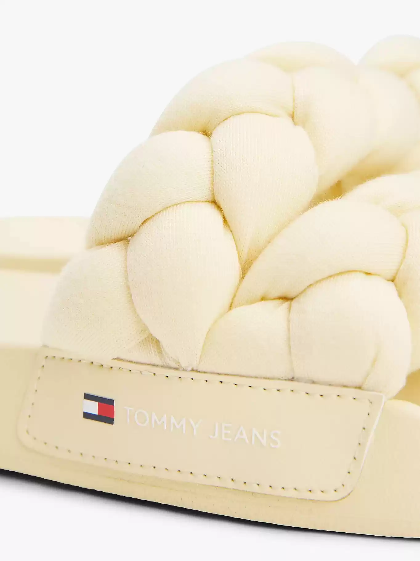 Tommy Jeans Kadın Pastel Sarı Örgü Bantlı Terlik