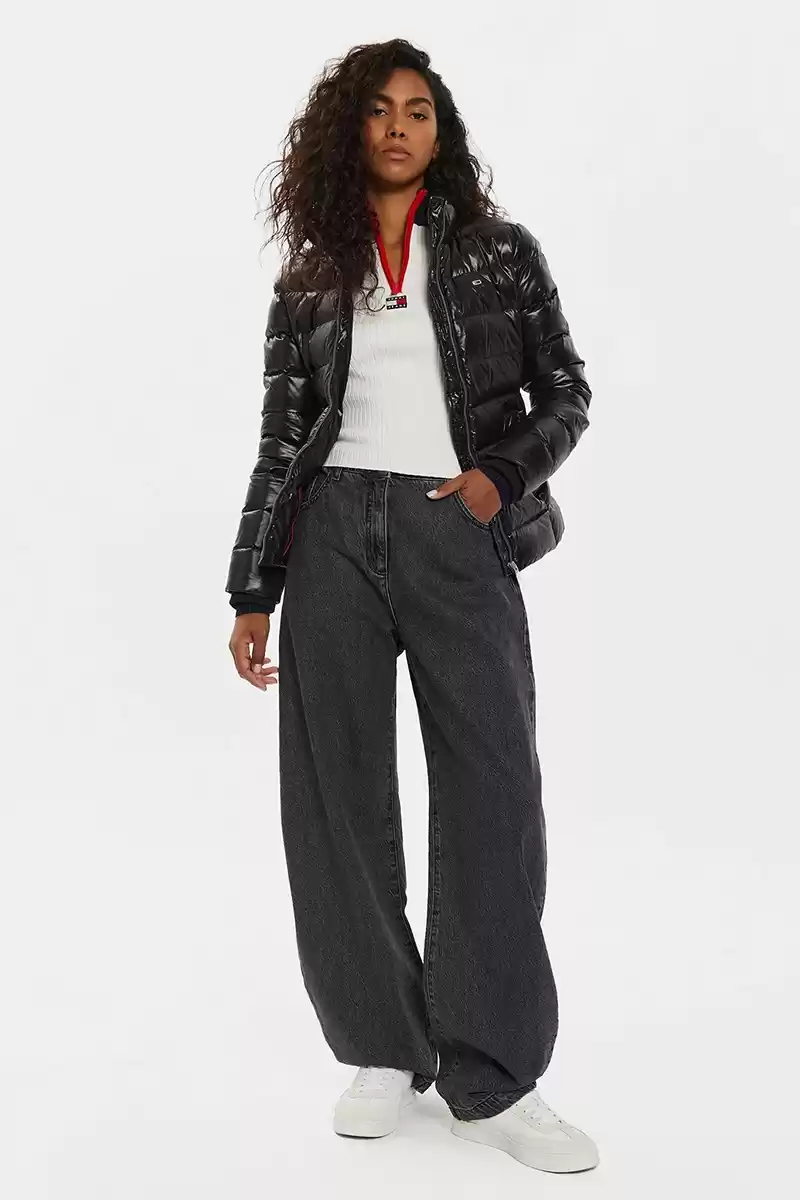 Tommy Jeans Kadın Siyah Kemerli Ceket