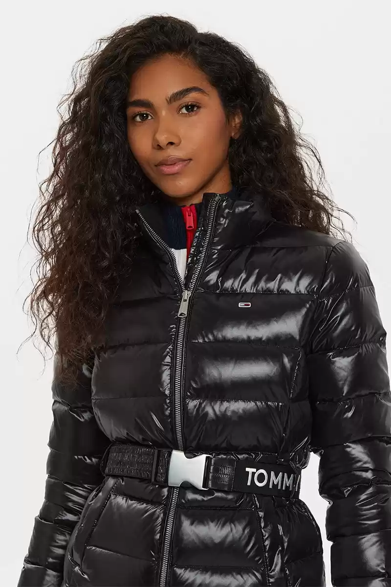 Tommy Jeans Kadın Siyah Kemerli Ceket