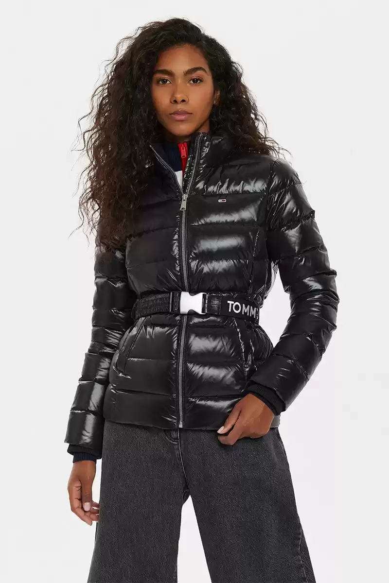 Tommy Jeans Kadın Siyah Kemerli Ceket