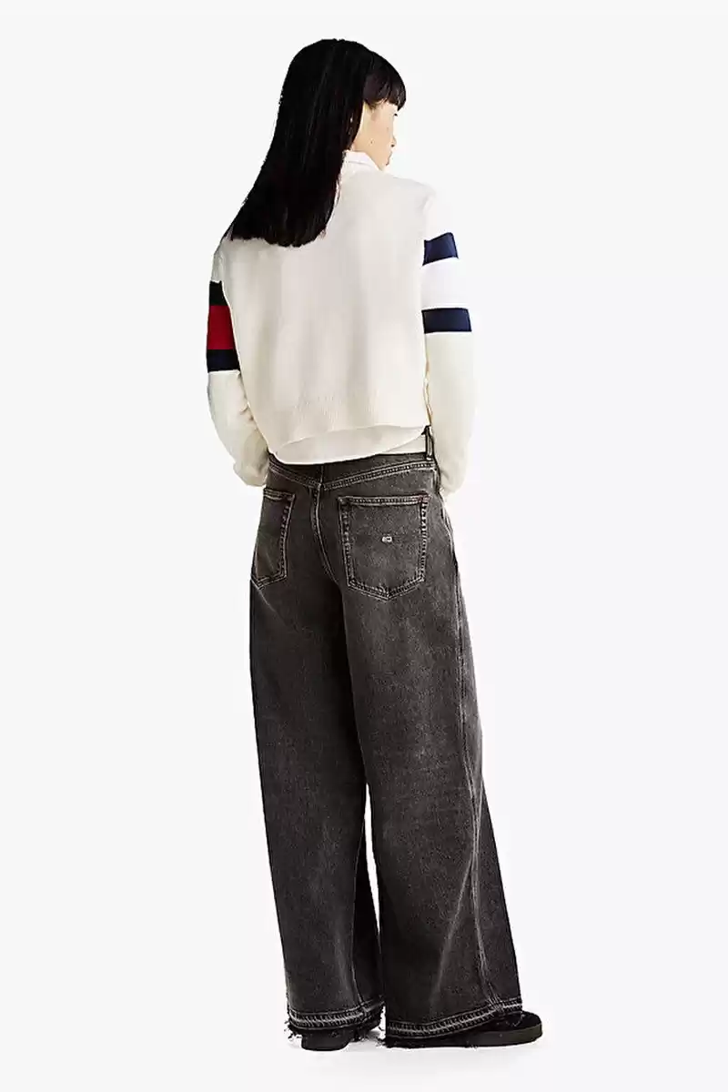 Tommy Hilfiger Kadın Renk Bloklu Bej Bayrak Kazak