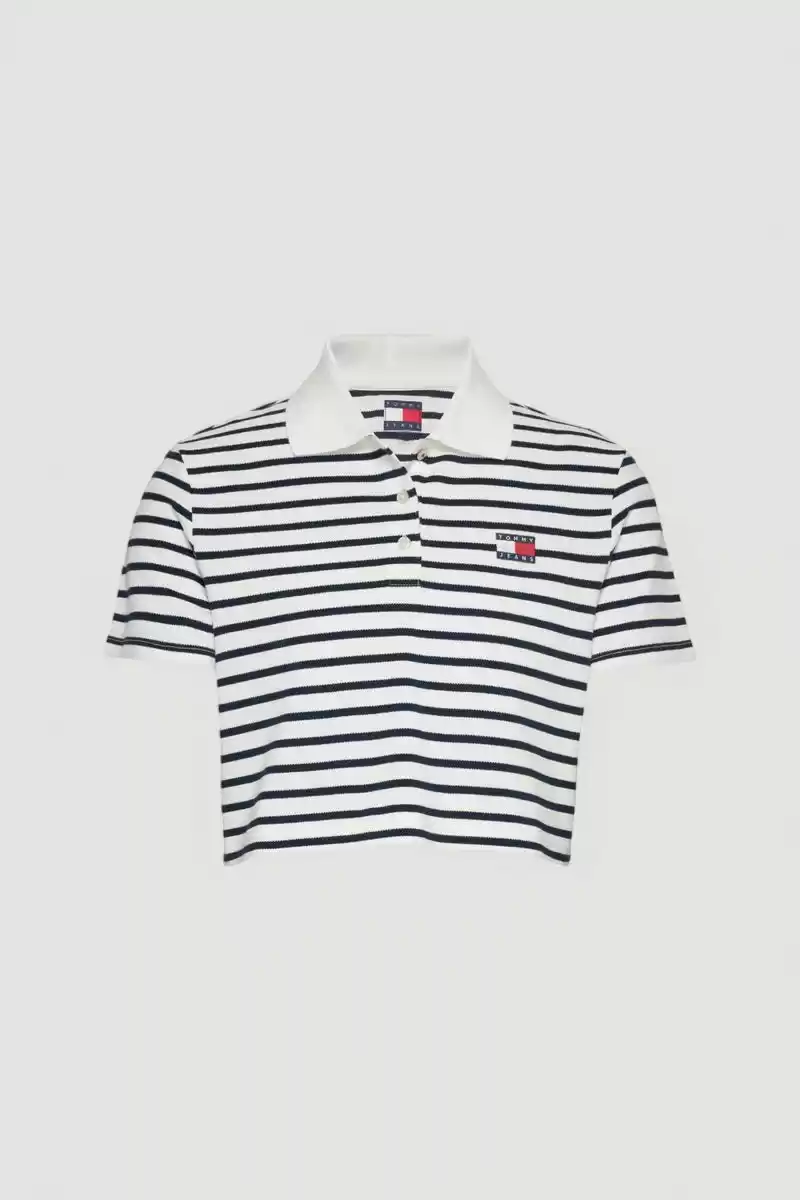 Tommy Hilfiger Kadın  Logolu  Crop T-Shirt