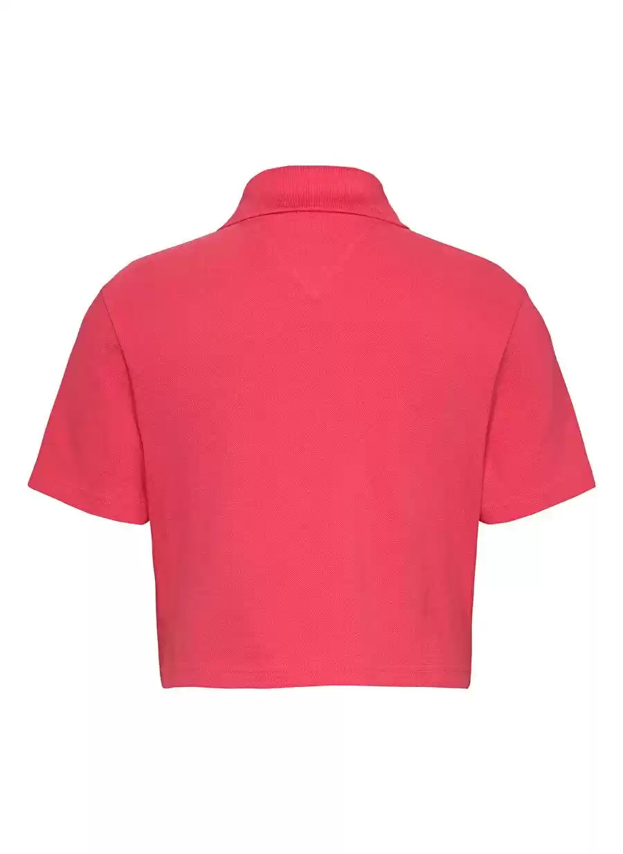 Tommy Jeans  Kadın Kırmızı Slim Fit T-Shirt