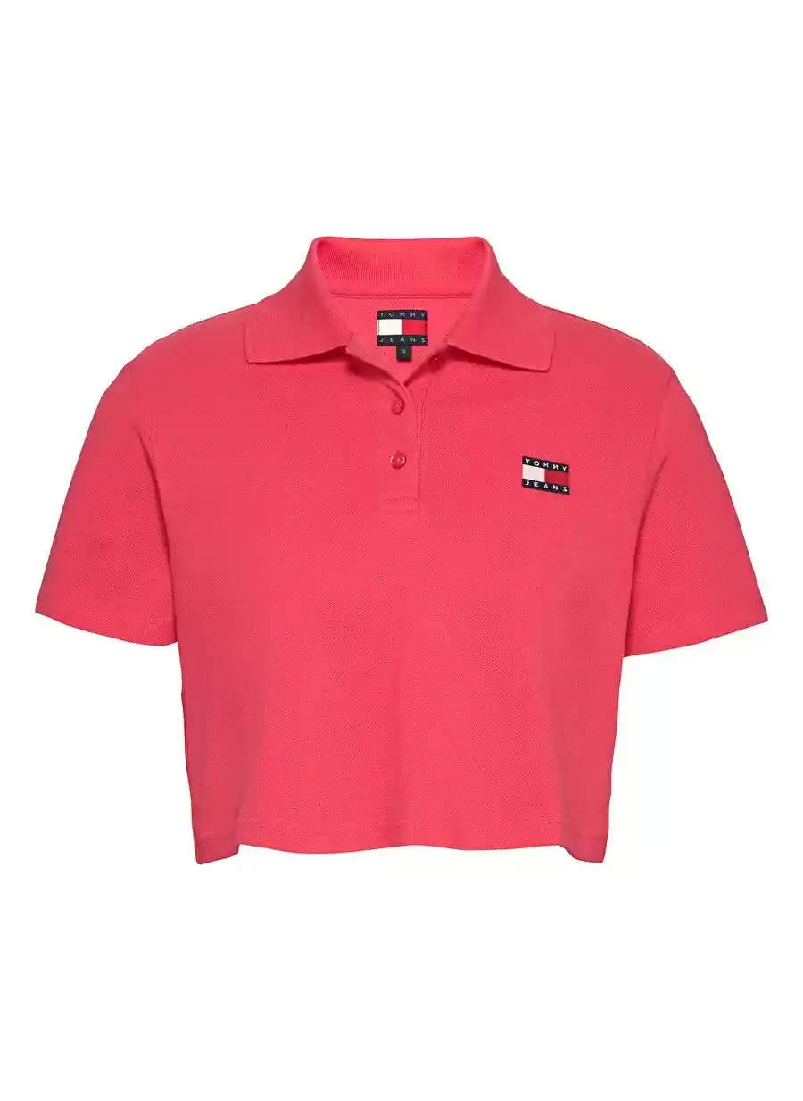 Tommy Jeans  Kadın Kırmızı Slim Fit T-Shirt