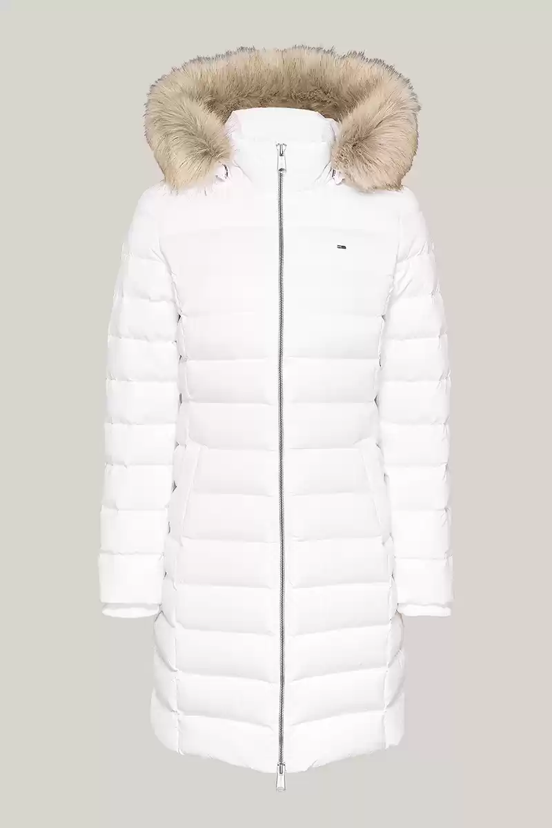 Tommy Jeans Kadın   Kürk Kapüşonlu Mont