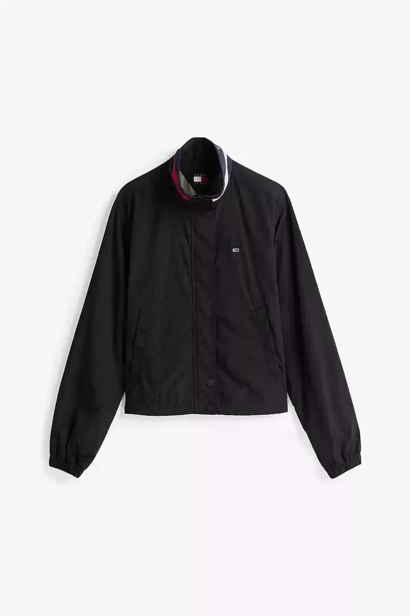 Tommy Hilfiger Logo Yaka Su İtici Siyah Ceket