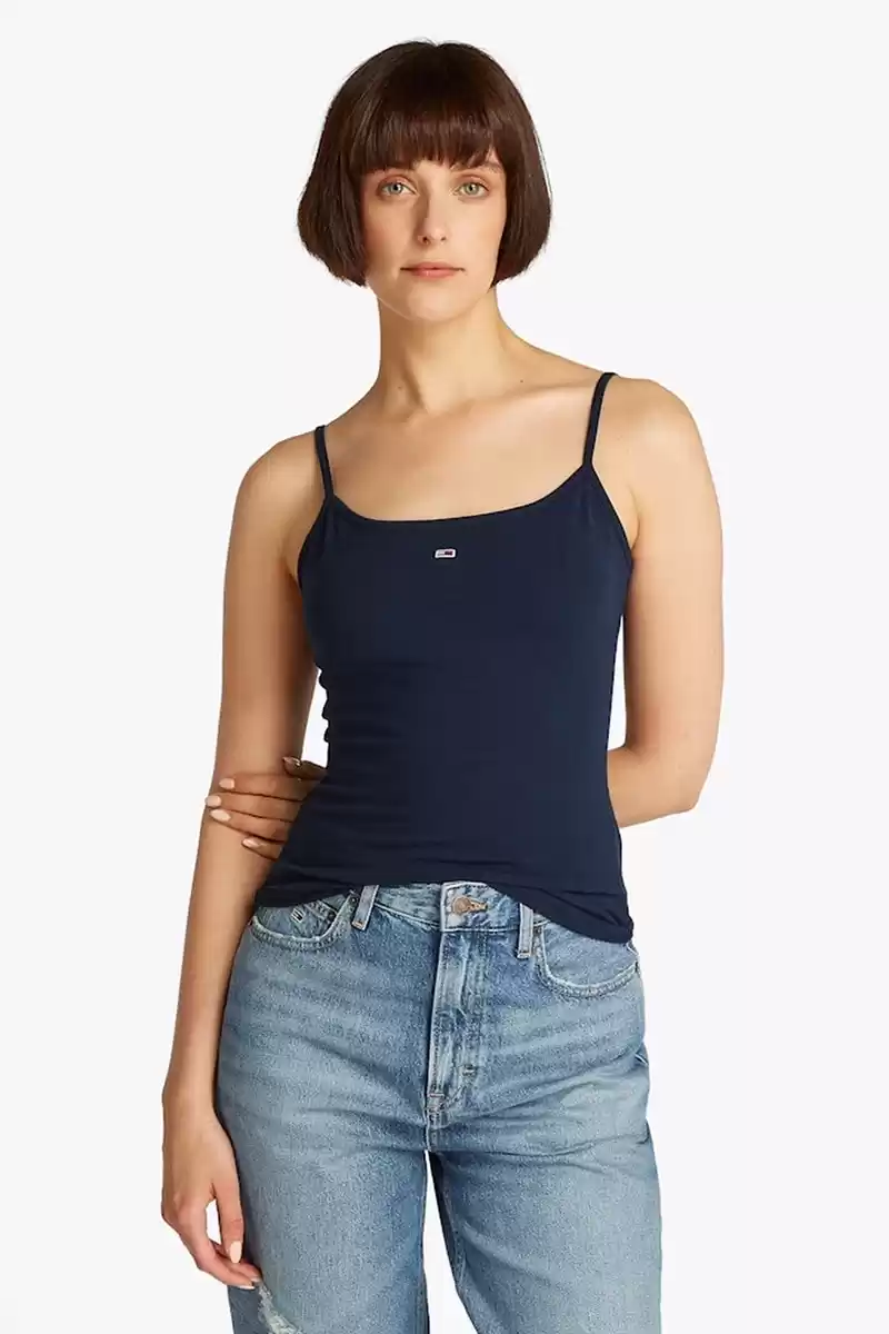 Tommy Jeans Kadın Lacivert Essential Askılı Crop Üst