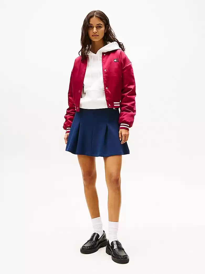 Tommy Hilfiger Kadın Fit And Flare Mini Lacivert  Etek