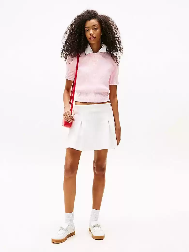 Tommy Hilfiger Kadın  Fit And Flare Mini  Beyaz Etek