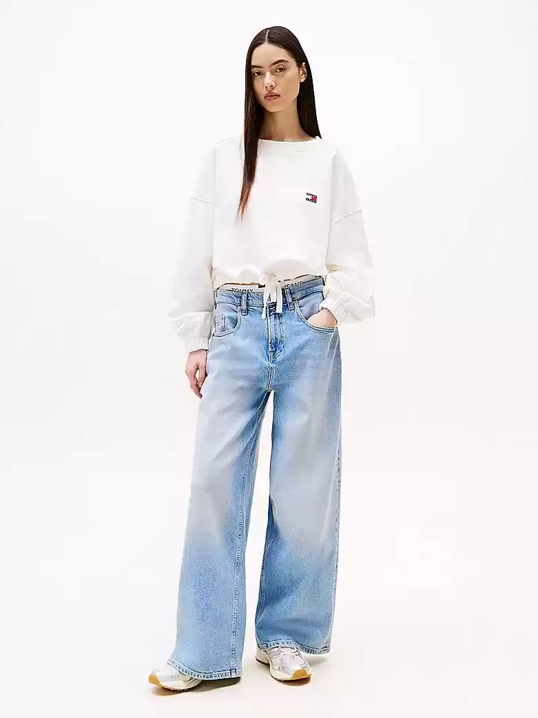 Tommy Jeans Kadın Beyaz Fit Sweatshirt