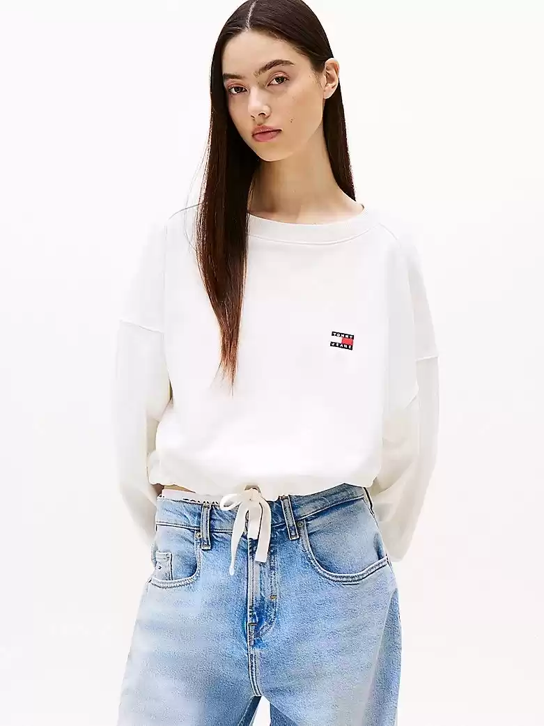 Tommy Jeans Kadın Beyaz Fit Sweatshirt