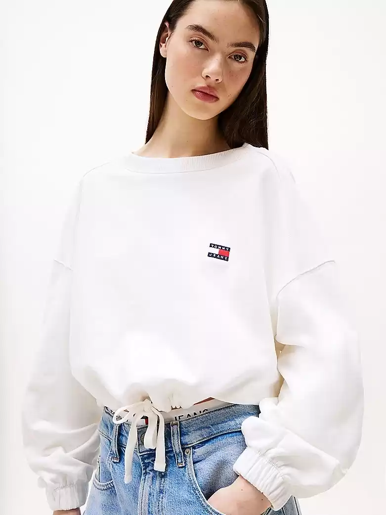 Tommy Jeans Kadın Beyaz Fit Sweatshirt