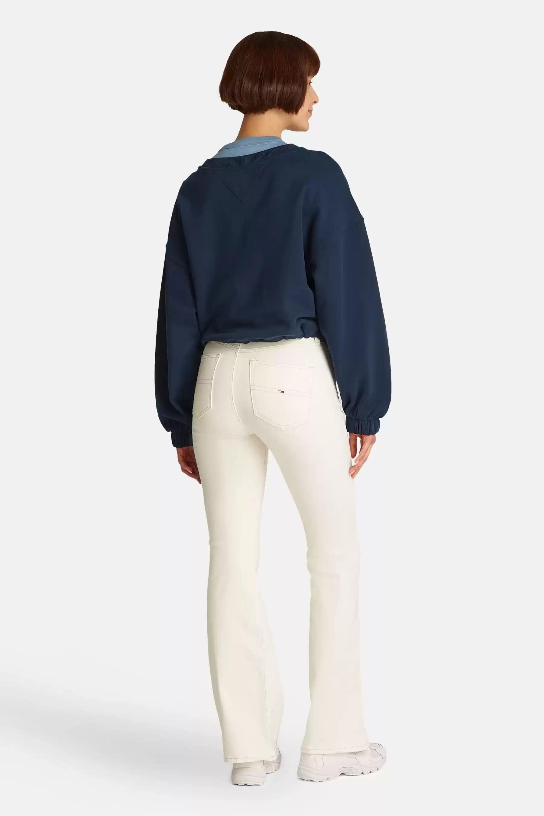 Tommy Jeans Kadın Lacivert Bağcık Detaylı Logolu Sweatshirt
