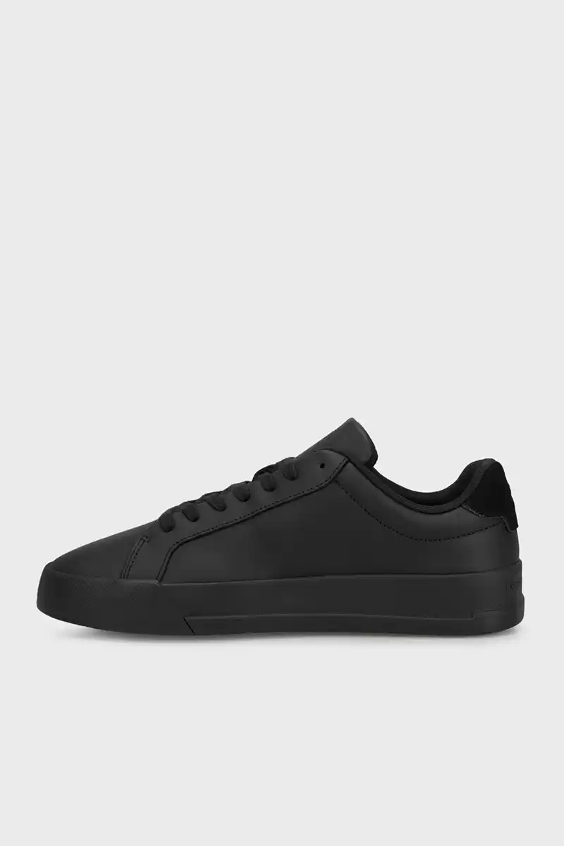 Tommy Hilfiger Erkek Siyah Deri Sneaker