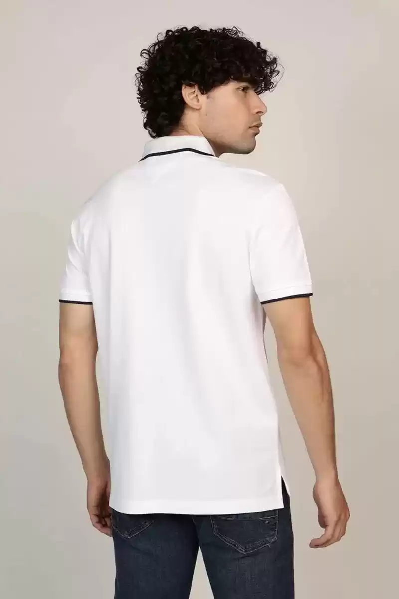 Tommy Hilfiger Erkek Beyaz Polo Yaka T-Shirt