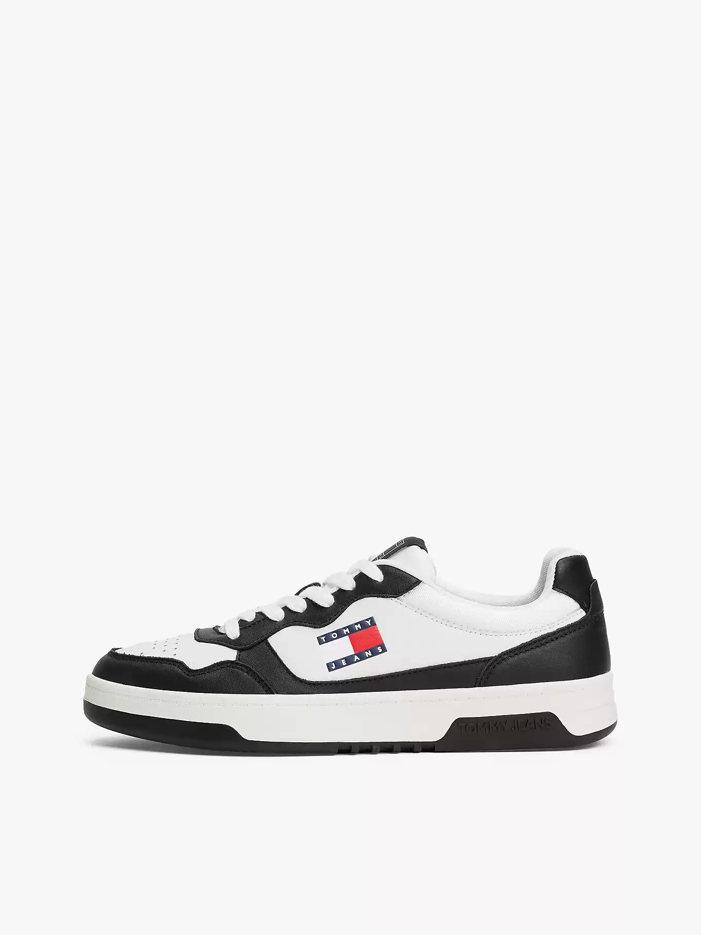 Tommy Hilfiger Erkek Deri Siyah Beyaz Sneaker