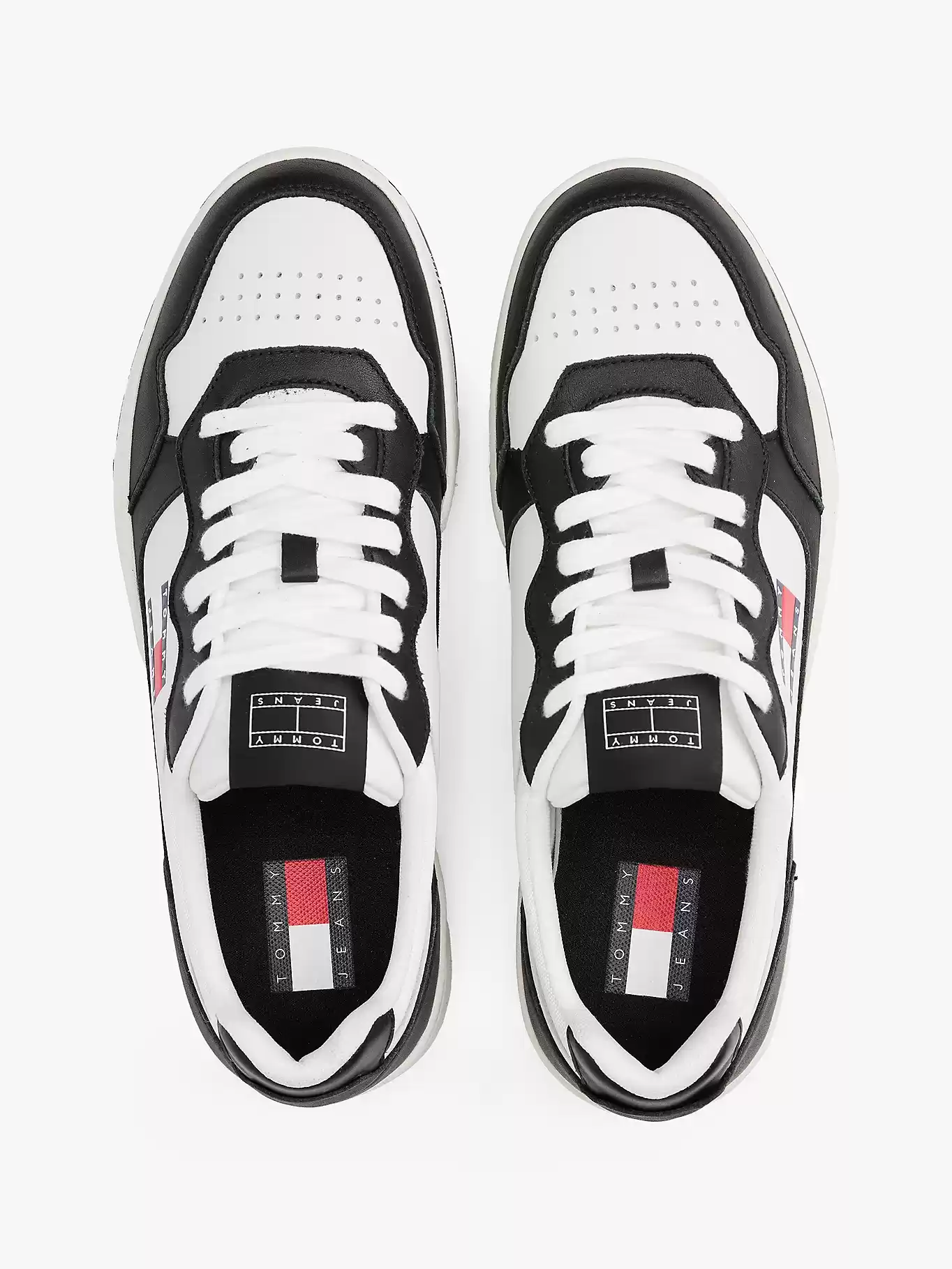 Tommy Hilfiger Erkek Deri Siyah Beyaz Sneaker