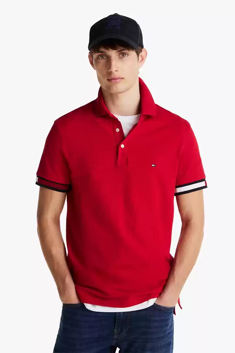 Tommy Hilfiger Erkek Kırmızı Polo Yaka T-Shirt
