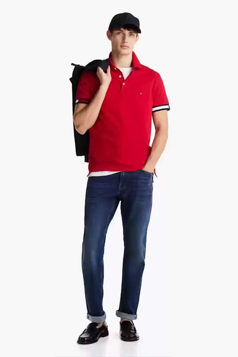Tommy Hilfiger Erkek Kırmızı Polo Yaka T-Shirt