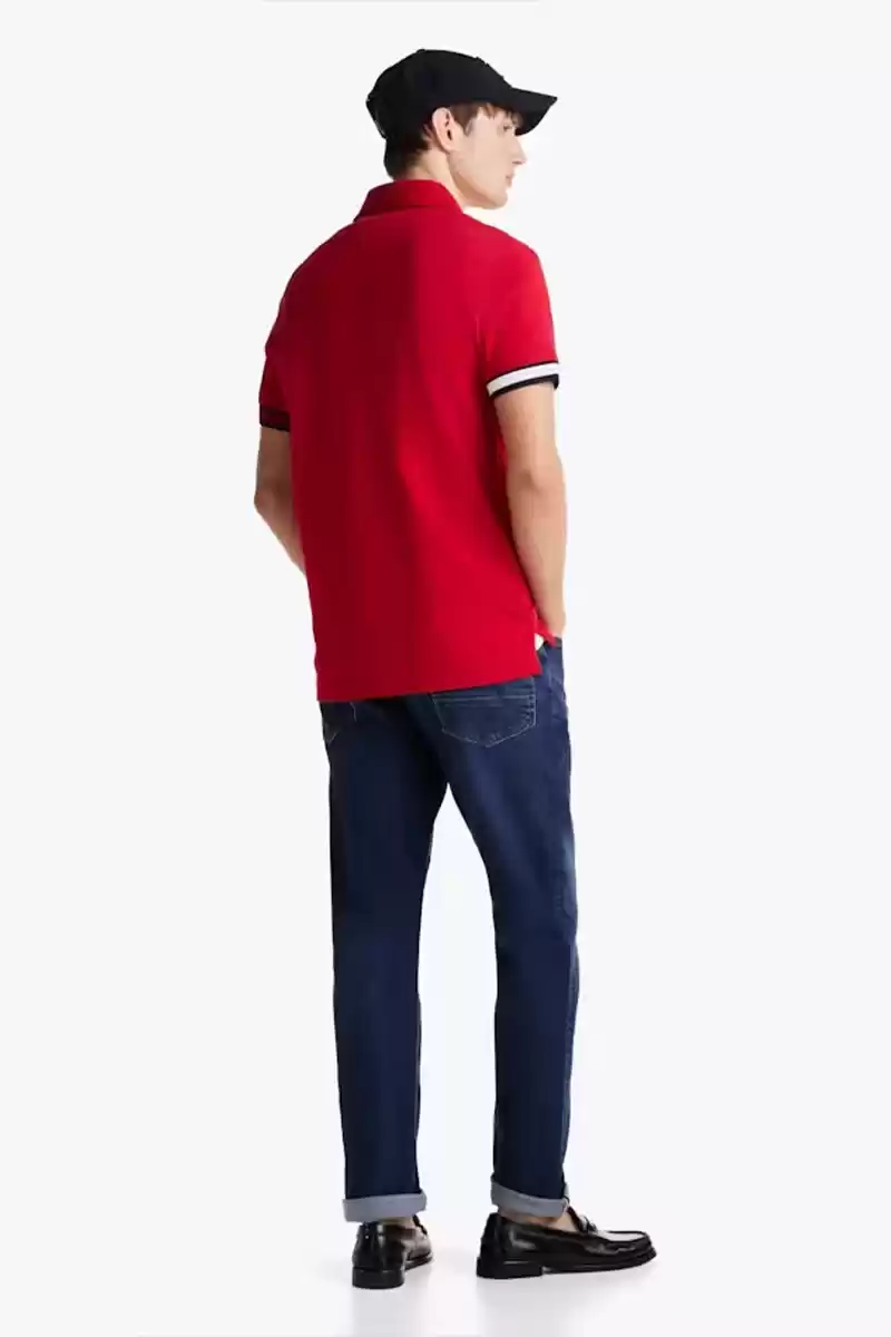 Tommy Hilfiger Erkek Kırmızı Polo Yaka T-Shirt