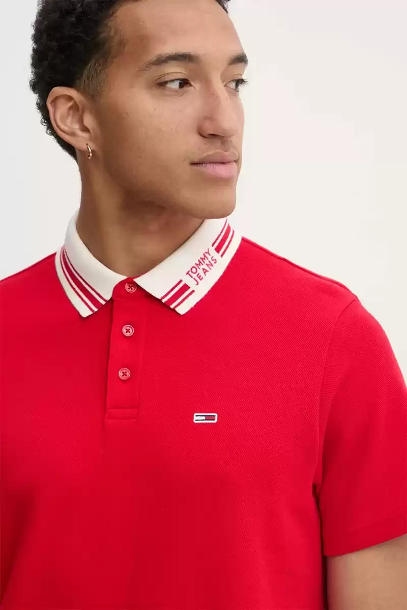 Tommy Hilfiger Erkek Kırmızı Regular Fit Polo Yaka T-Shirt
