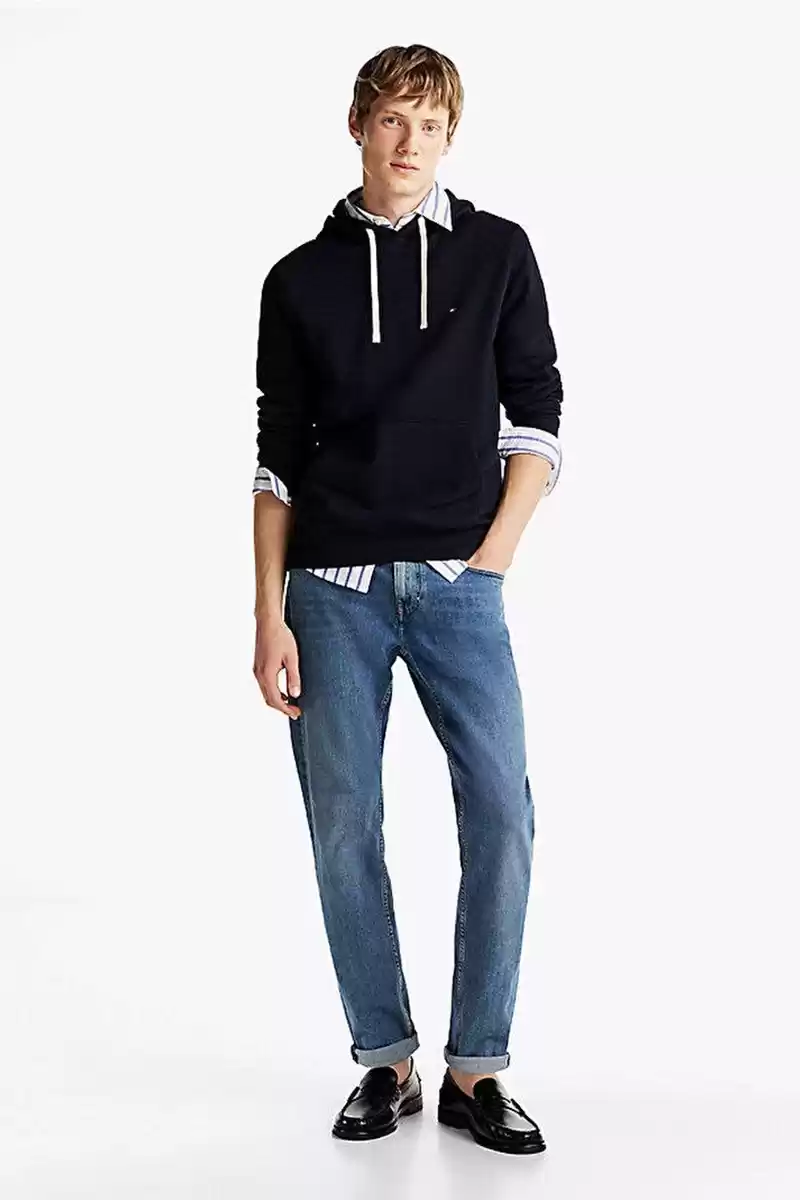 Tommy Hilfiger Erkek Lacivert Günlük Pamuklu Sweatshırt
