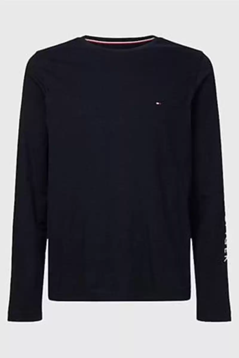 Tommy Hilfiger Erkek Lacivert Yuvarlak Yaka T-Shirt