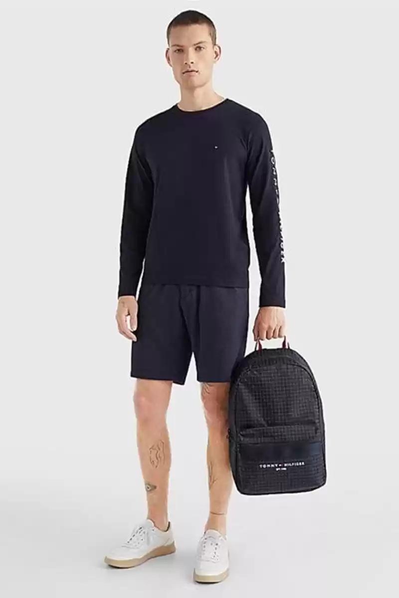 Tommy Hilfiger Erkek Lacivert Yuvarlak Yaka T-Shirt