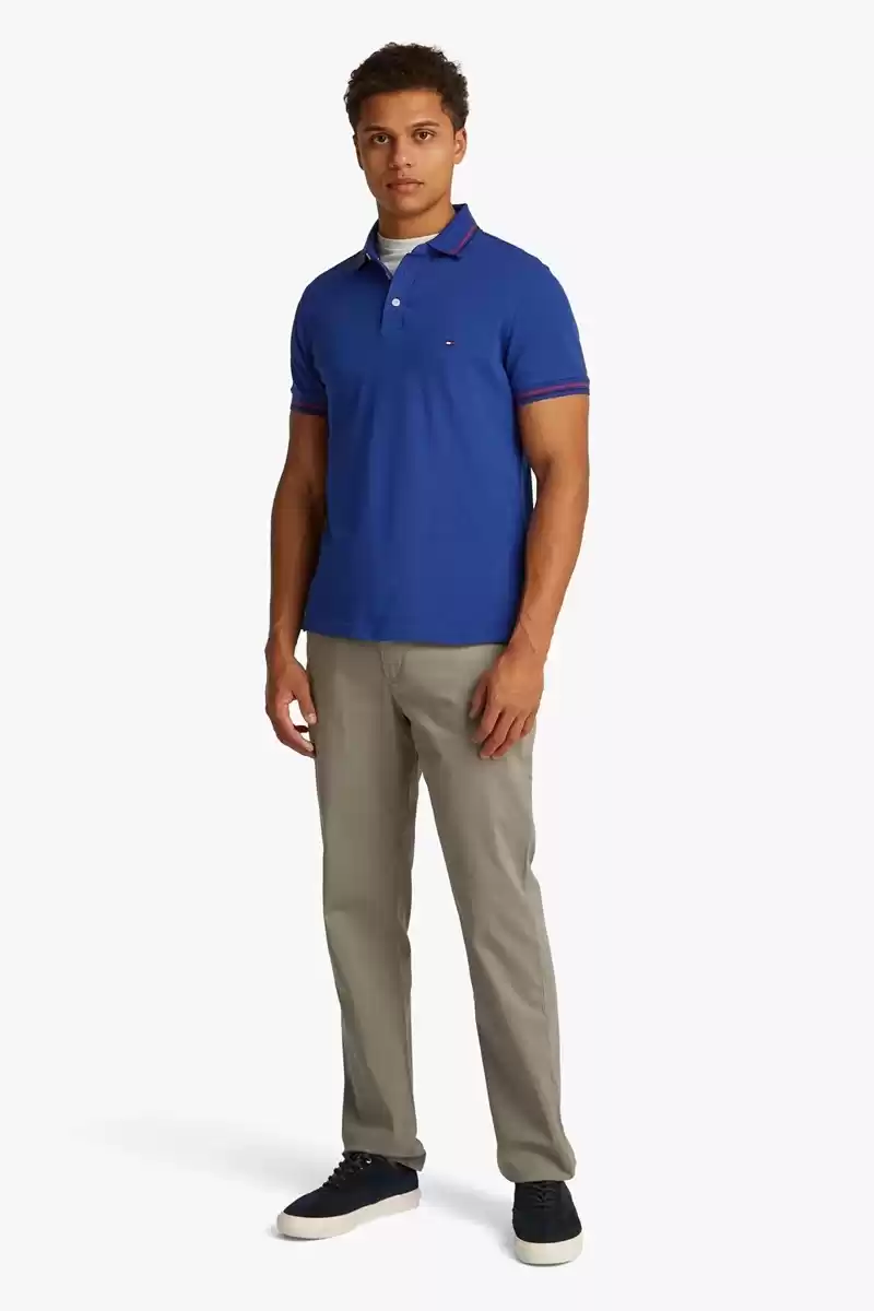 Tommy Hilfiger Erkek Mavi Polo Yaka T-Shirt