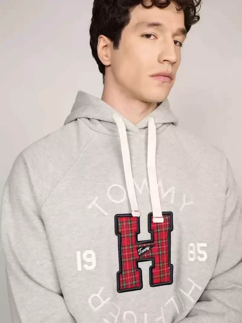 Tommy Hilfiger Erkek Pamuk Gri Sweatshirt
