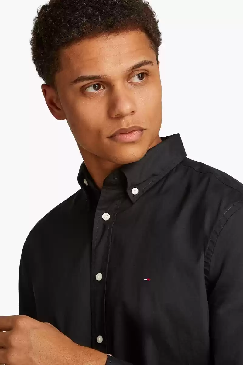 Tommy Hilfiger Erkek Siyah Core Flex Gömlek