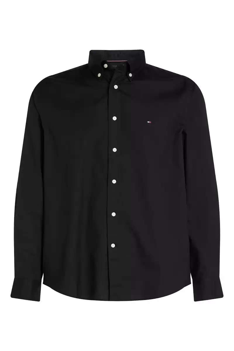 Tommy Hilfiger Erkek Siyah Core Flex Gömlek