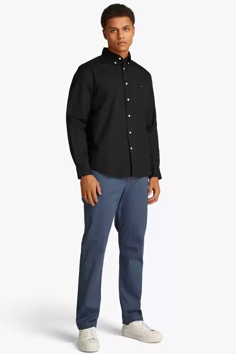 Tommy Hilfiger Erkek Siyah Core Flex Gömlek