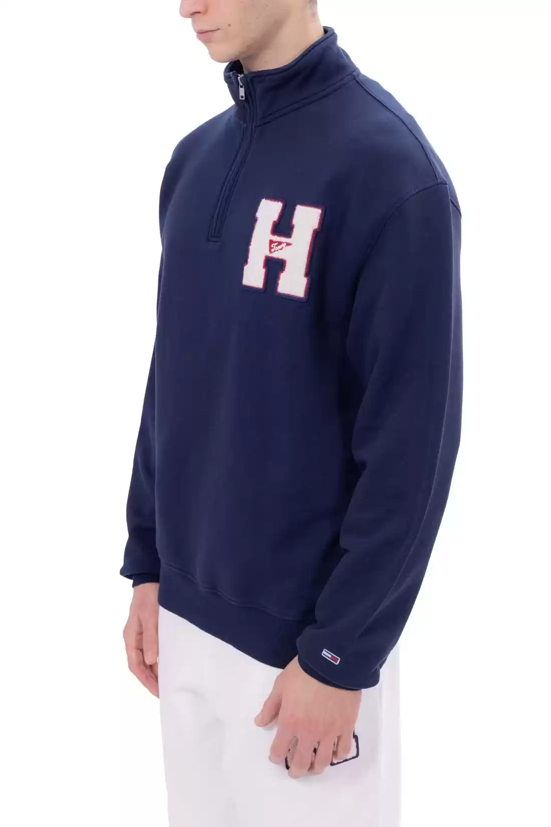 Tommy  Jeans  Erkek Lacivert  Fermuarlı Sweatshirt