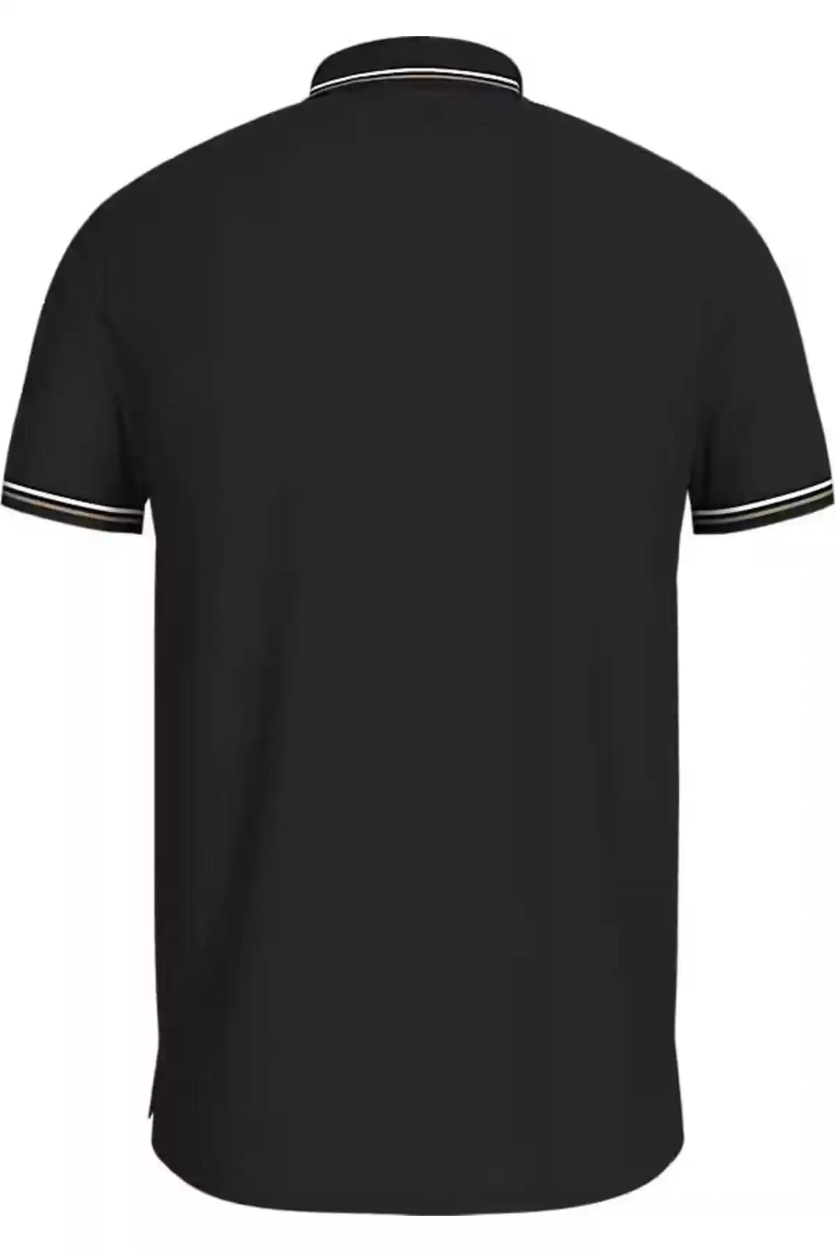 Tommy Hilfiger Erkek Siyah Logolu   Polo T-Shirt