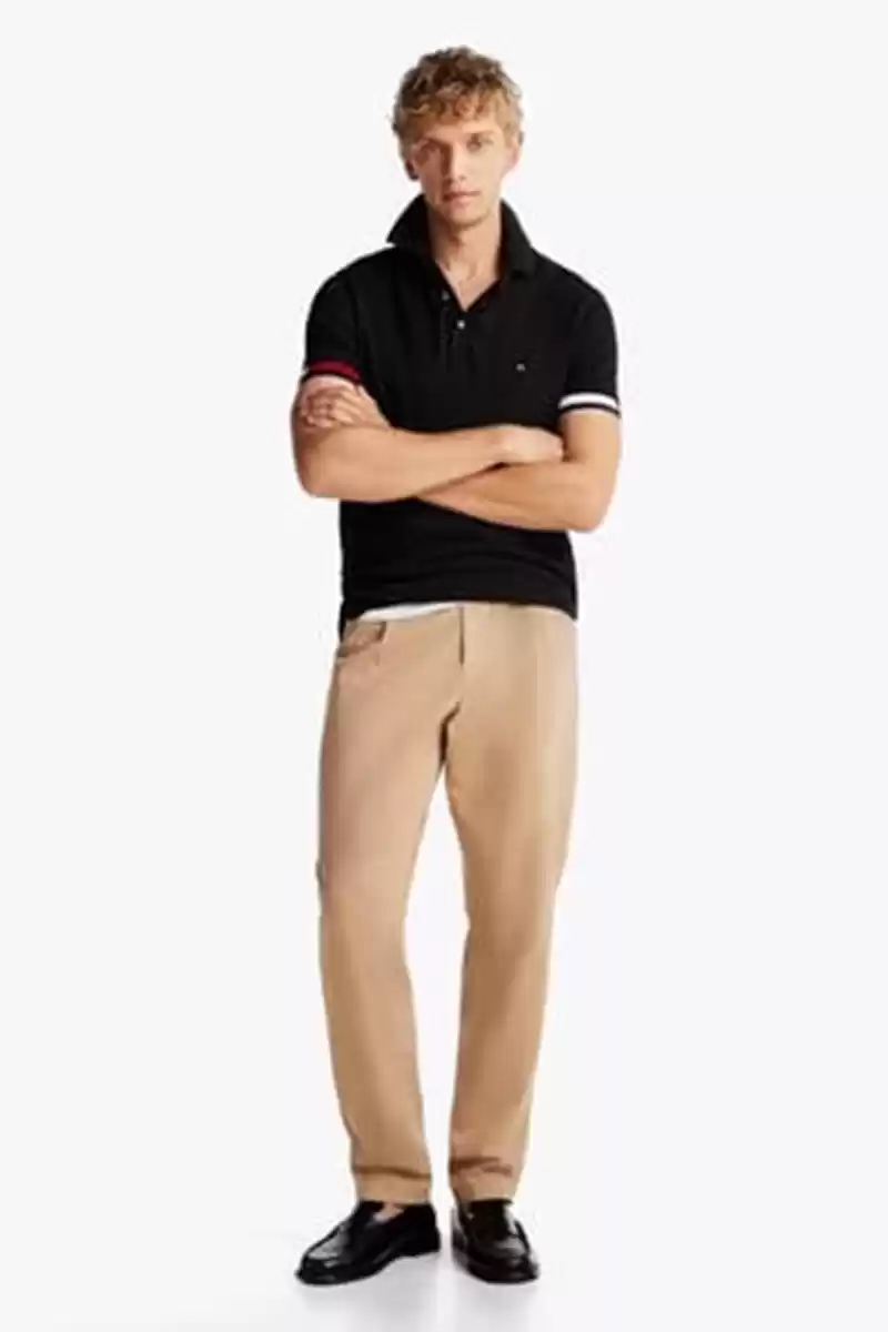 Tommy Hilfiger Erkek Siyah Polo Yaka T-Shirt