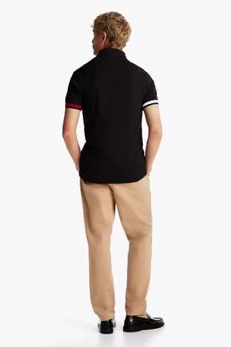 Tommy Hilfiger Erkek Siyah Polo Yaka T-Shirt
