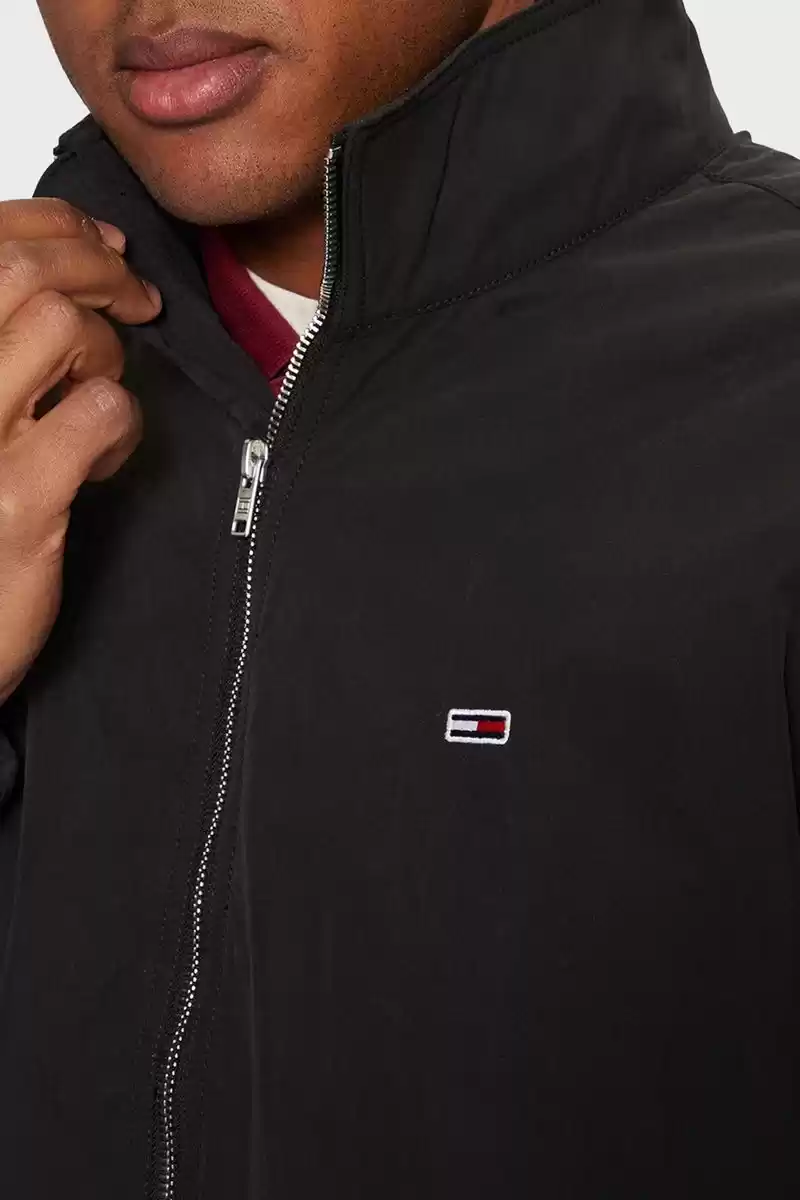 Tommy Hilfiger Erkek Siyah Regular Fit Logolu Ceket