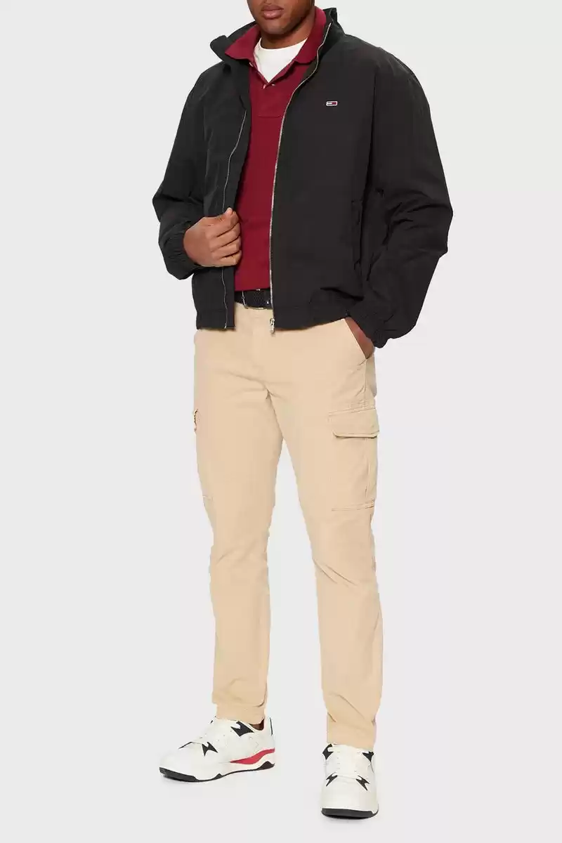 Tommy Hilfiger Erkek Siyah Regular Fit Logolu Ceket