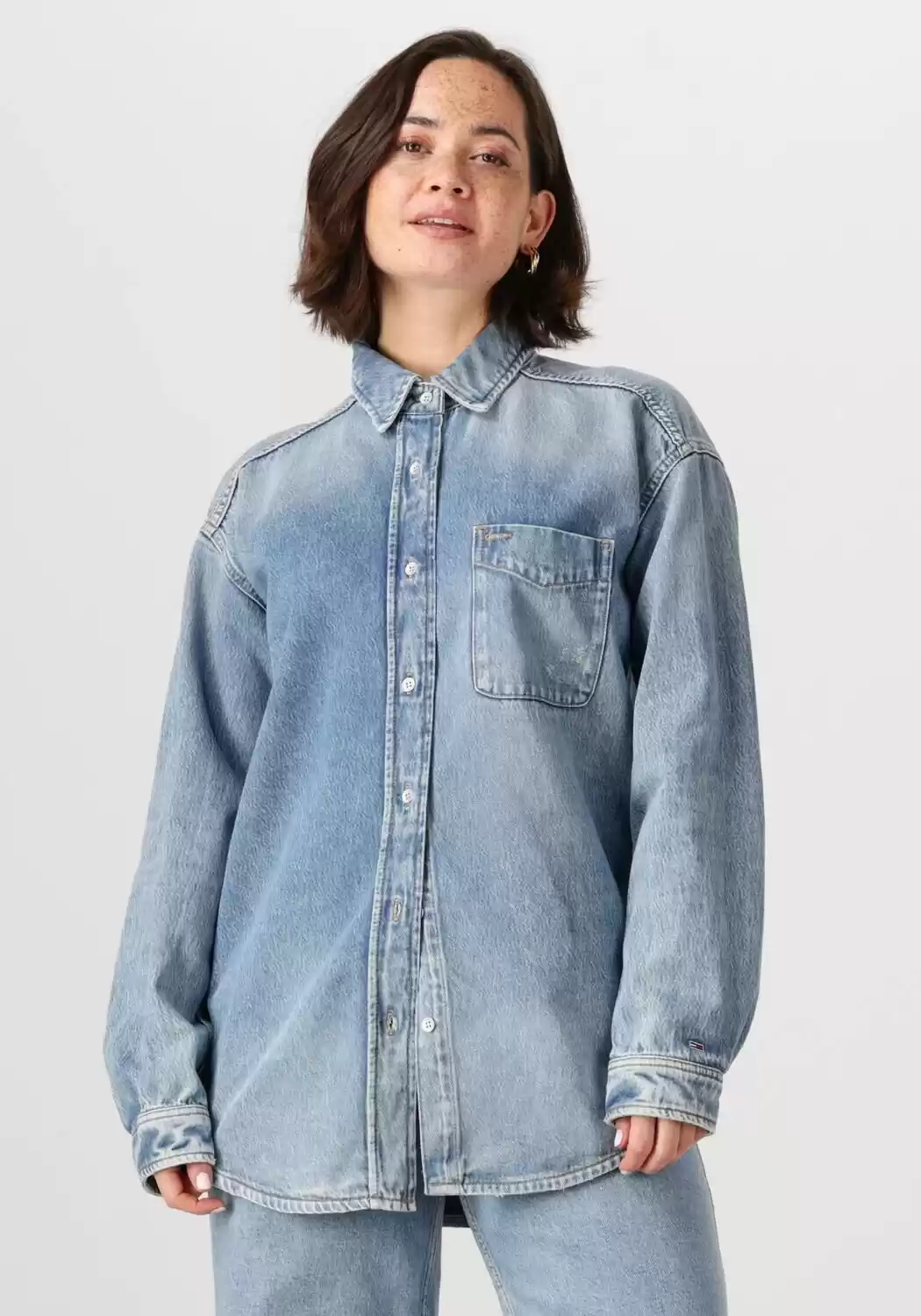 Tommy Hilfiger Kadın Mavi Gömlek