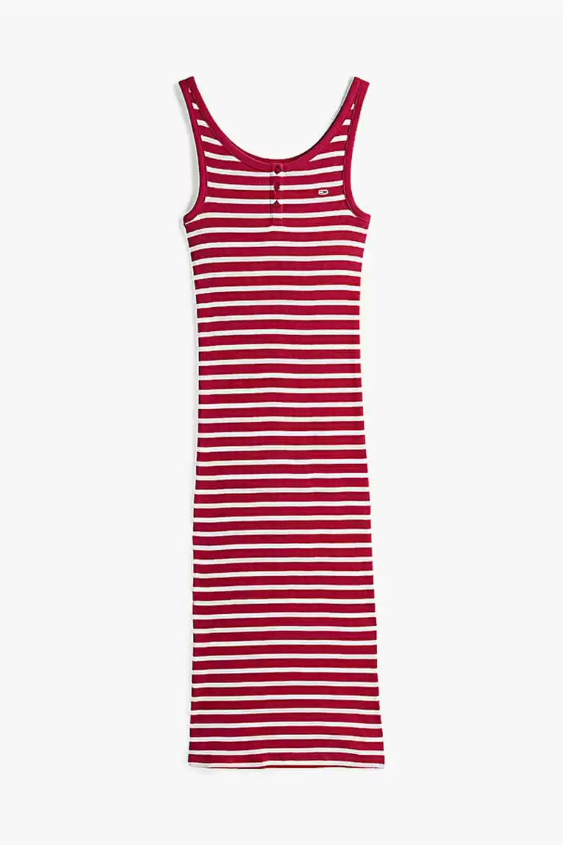 Tommy Hilfiger Kadın Kaburgalı Midi Dar Vücuda Oturan Elbise