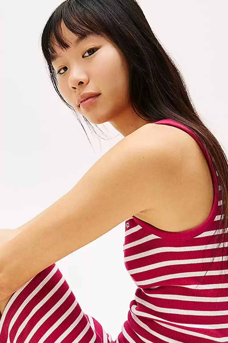 Tommy Hilfiger Kadın Kaburgalı Midi Dar Vücuda Oturan Elbise