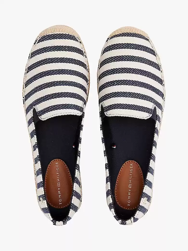 Tommy Hilfiger Kadın Mavi Çizgili Babet