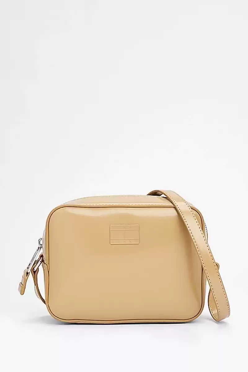 Tommy Hilfiger Logolu Kadın Bej Çapraz Çanta