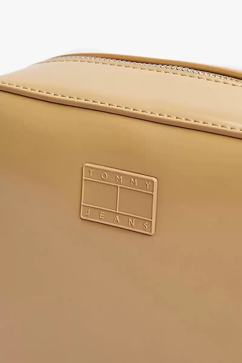 Tommy Hilfiger Logolu Kadın Bej Çapraz Çanta