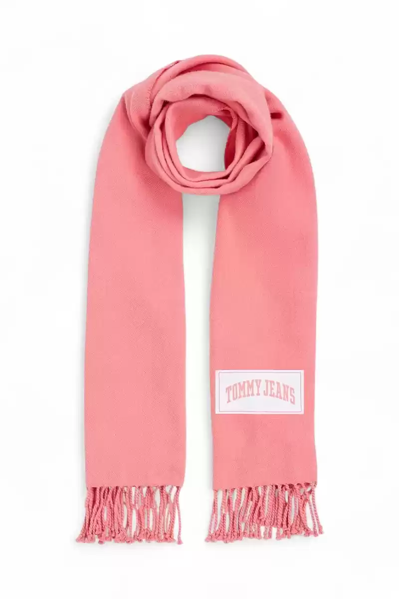 Tommy Hilfiger Logolu Kadın Pembe Atkı