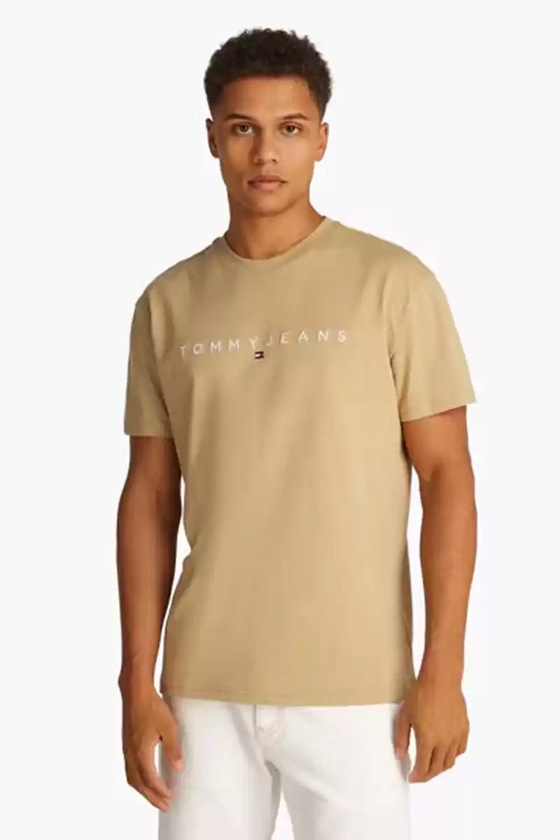 Tommy Hilfiger Erkek Bej Regular Fit T-Shirt