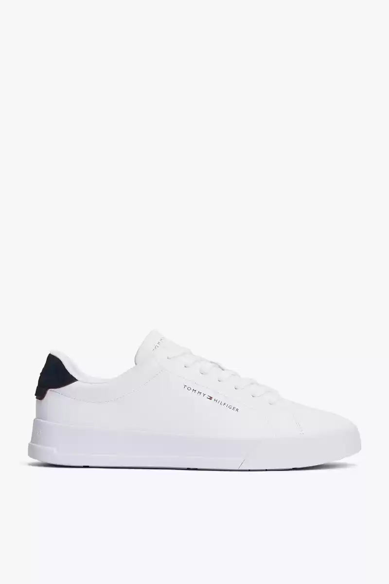 Tommy Hilfiger Erkek Beyaz Pebble Grain Court Sneaker