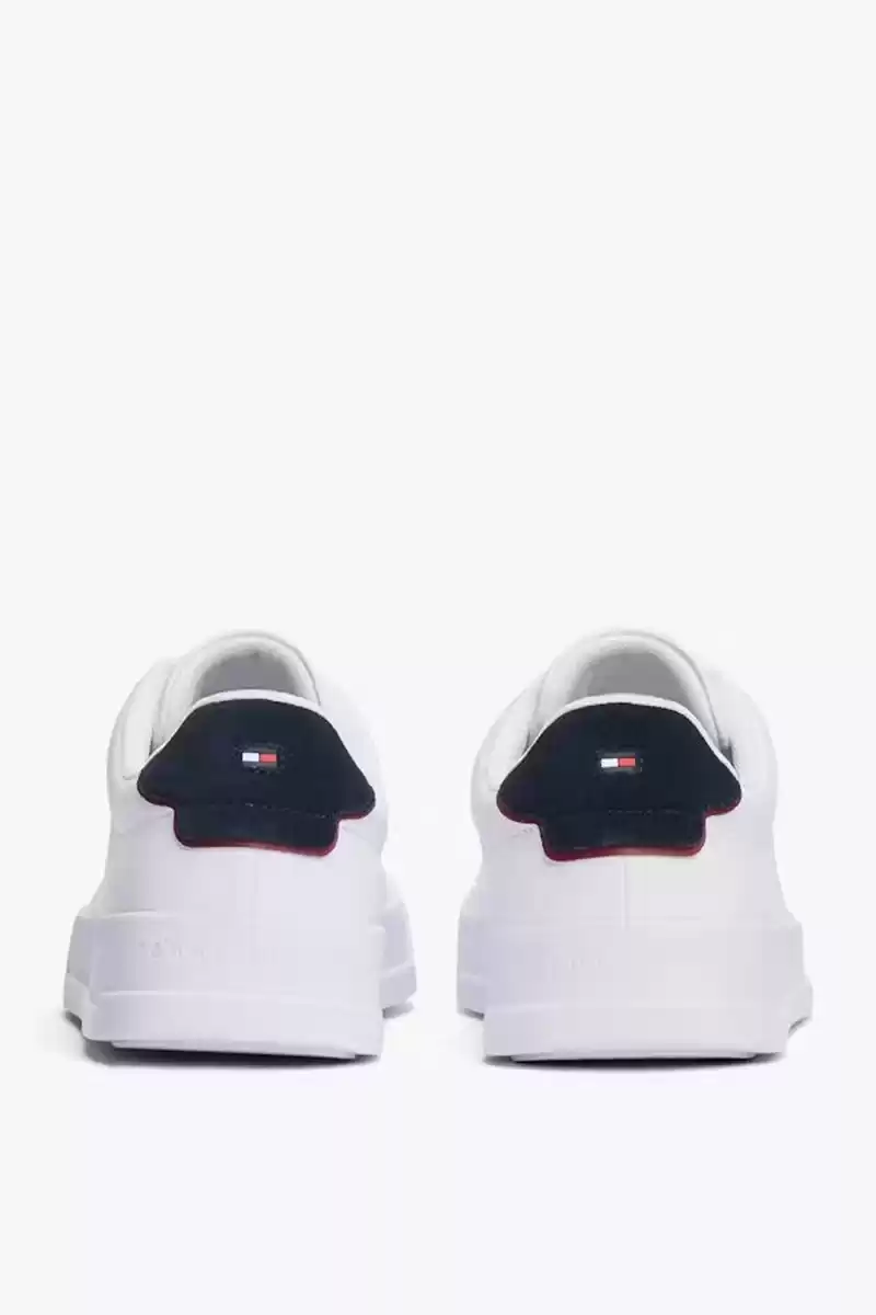 Tommy Hilfiger Erkek Beyaz Pebble Grain Court Sneaker
