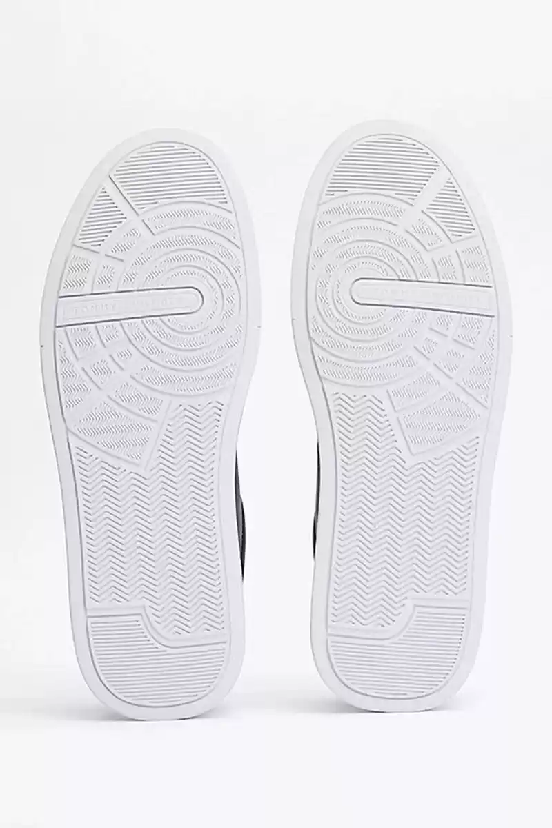 Tommy Hilfiger Erkek Lacivert Pebble Grain Court Sneaker